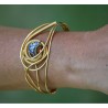 Komplettset (Halskette, Armband, Ring, Ohrringe) in Deruta Keramik, Kupfer und Messing in Goldbad