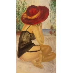 Woman with red hat