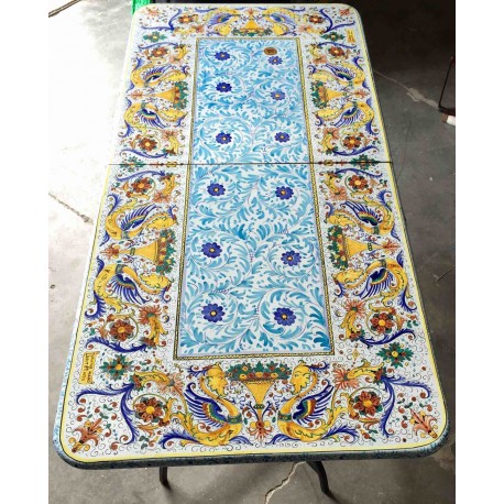 Tavolo rettangolare in ceramica, stile misto