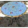 Tavolo rotondo in ceramica Deruta, dipinto a mano