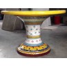 Table ronde en céramique, style Riche Deruta