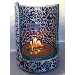 Bio ceramic fireplace, hand painted, arabesque style