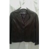 Jacket in genuine leather for women, black color