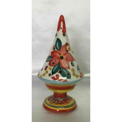 Ceramic candle holder in the shape of a small Christmas tree