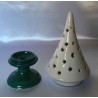 Keramik Kerzenhalter in Form eines kleinen Weihnachtsbaumes