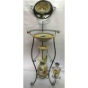 Table de toilette rétro (vintage) en céramique Deruta et fer forgé