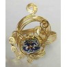 Ceramic, copper and brass ring in gold bath