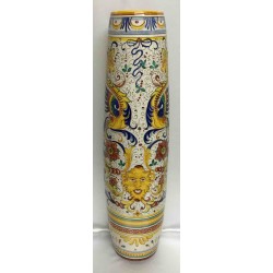 Vaso in ceramica Deruta, stile raffaellesco, bordo liscio