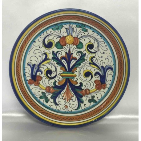Piatto d'arredo in ceramica Deruta, stile ricco Deruta