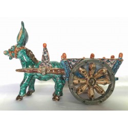 Ceramic donkey with cart