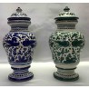 Pair of Deruta ceramic vases, "BIRDS" series