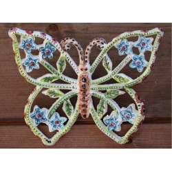 Farfalla in ceramica, dipinta a mano