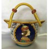 Deruta ceramic jug, with handle and double outlet