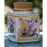 Ceramic box Deruta, raffaellesco style, cork lid