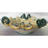 Ceramic fruit container, Rich Deruta style, with handles