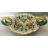 Tazón para la fruta de cerámica de Deruta, estilo raffaellesco, con asas y pies