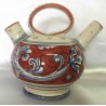 Ceramic teapot Deruta, red sepia