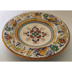 Plato de servir redondo en cerámica Deruta, estilo Raphael