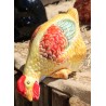Poule en céramique Deruta, peinte à la main