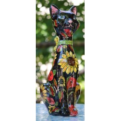 Deruta ceramic cat, hand painted