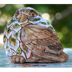 Pájaro de cerámica Deruta, pintado a mano