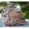 Uccello in ceramica Deruta dipinto a mano