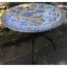 Ceramic round table, rich Deruta style