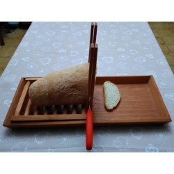 Artisan cherry-wood bread cutter