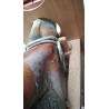 Handmade ham cutter on wood, with anti-wound safety structure
